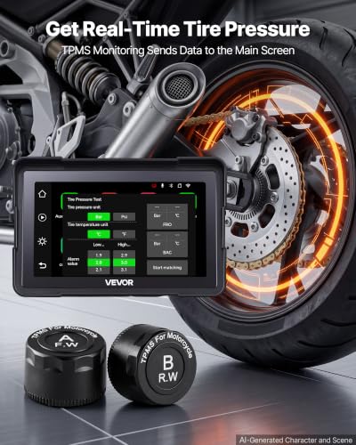 VEVOR 7-Inch Wireless Motorcycle CarPlay Screen