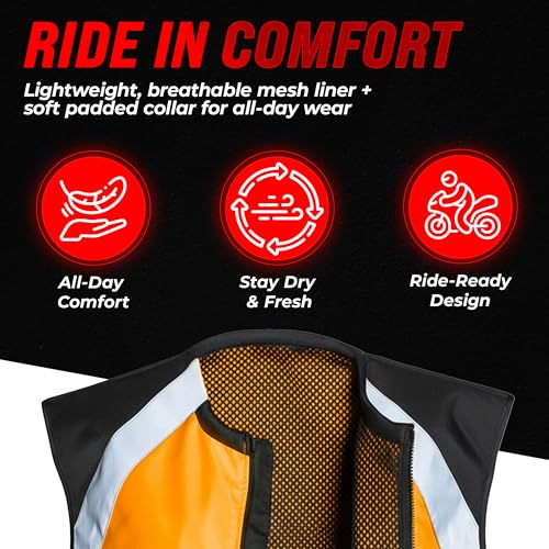 Badass Moto Reflective Vest with Pockets