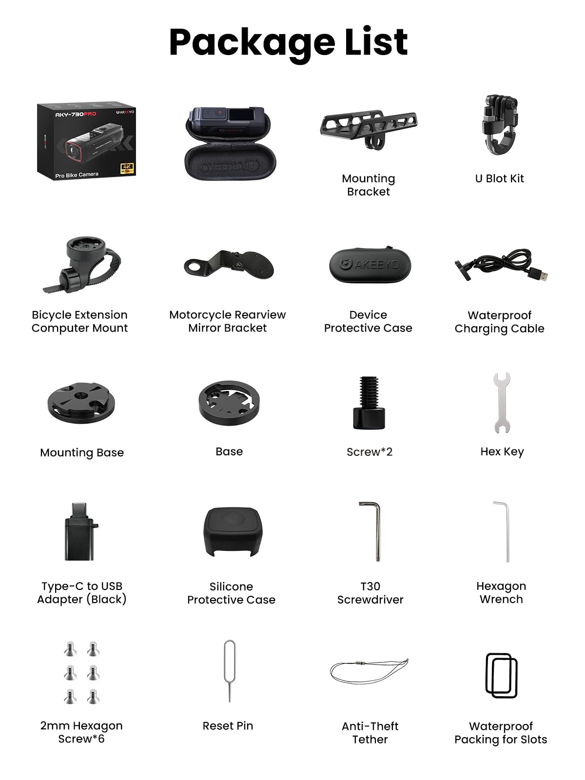 AKEEYO AKY-730Pro 4K Motorcycle Action Camera