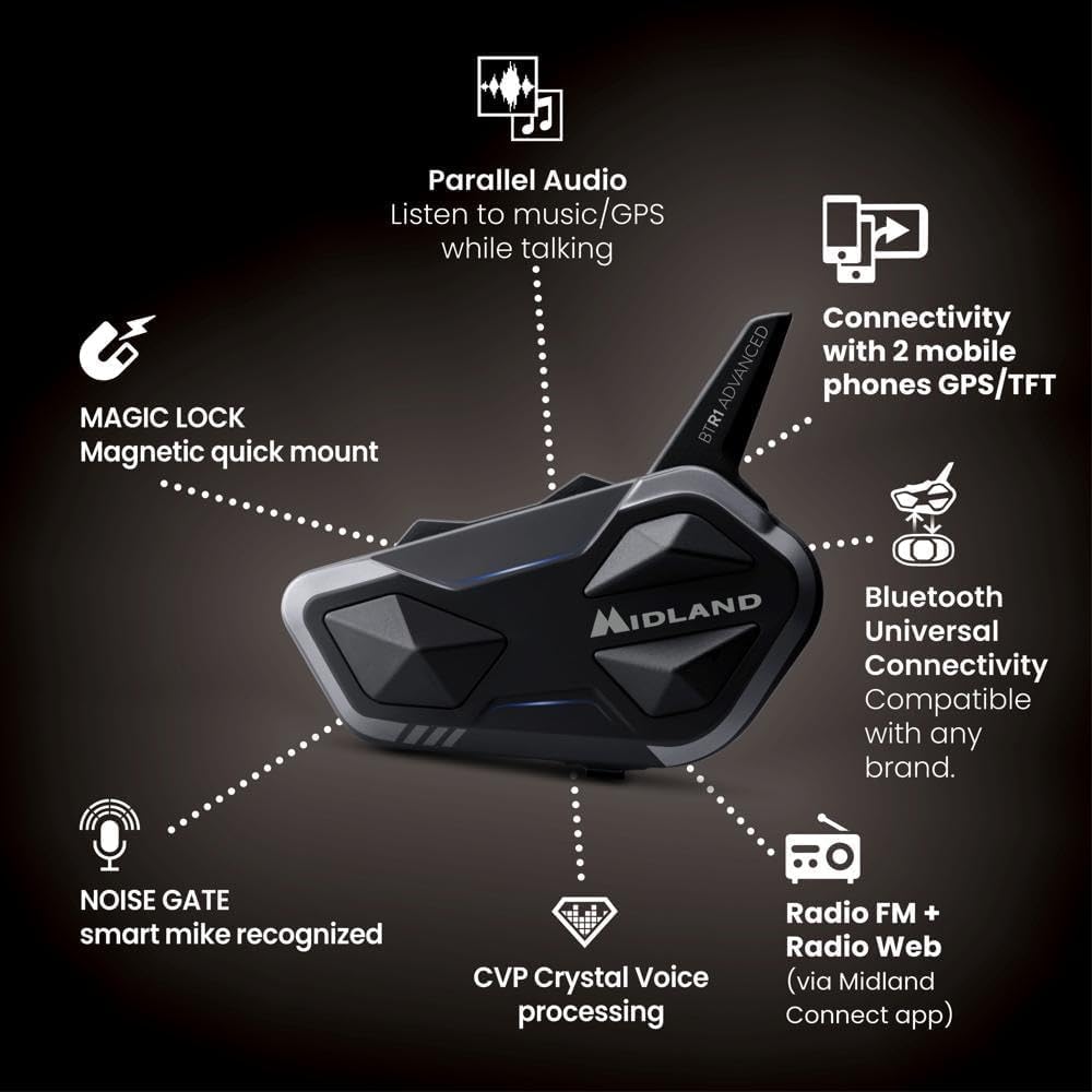 Midland BTR1 Advanced 4-Rider Intercom