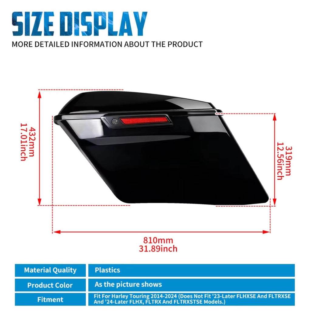 Touring Stretched Motorcycle Saddlebags