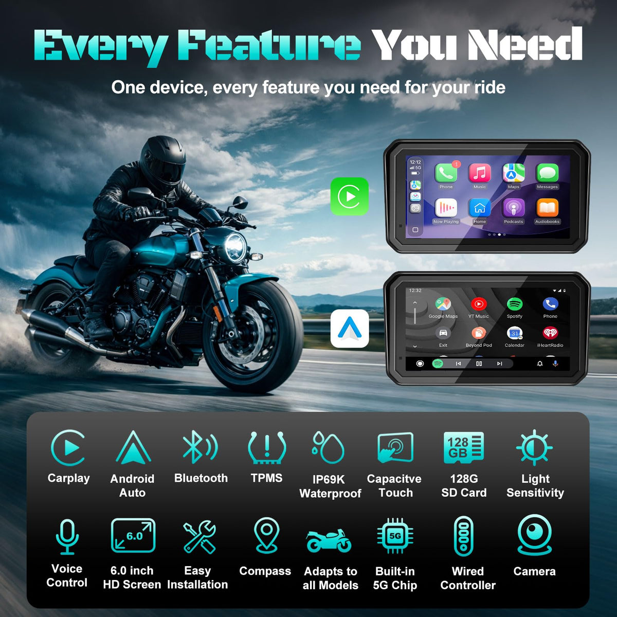 LBW 7-Inch GPS CarPlay and Dash-Cam Display