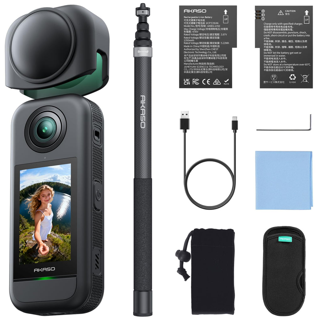 AKASO 360 Motorcycle Action Camera Combo