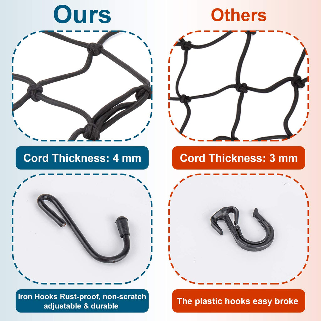2-Pack Latex Motorcycle Cargo Nets