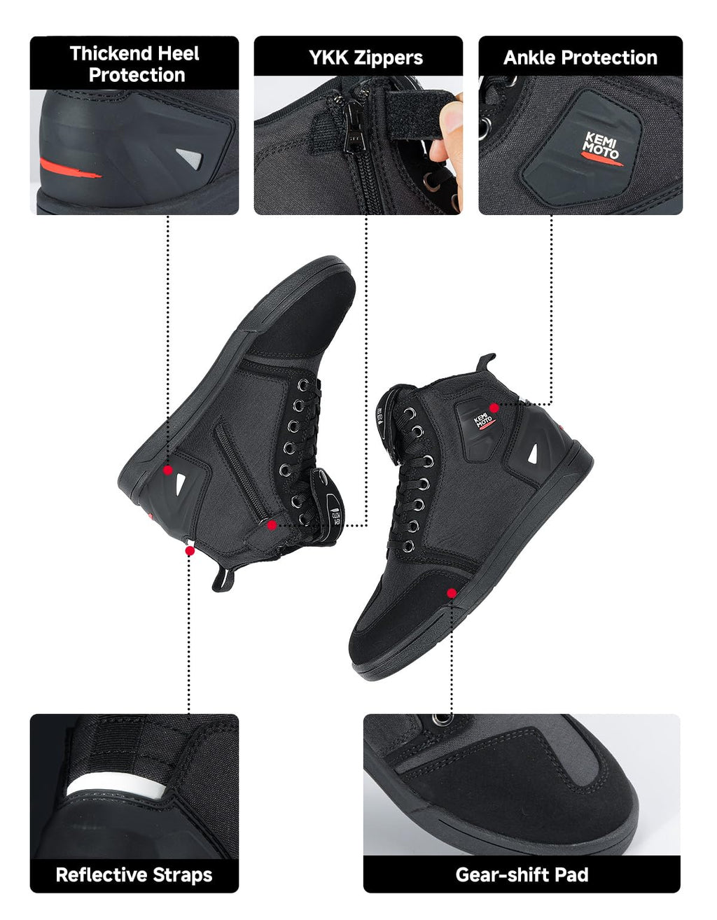 KEMIMOTO Fleece-Lined Motorcycle Shoes