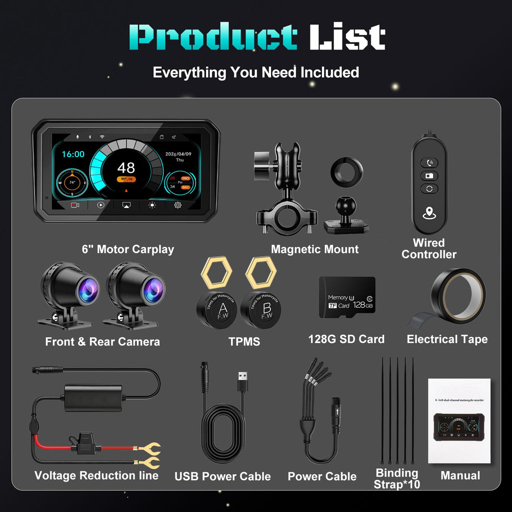 LBW 7-Inch GPS CarPlay and Dash-Cam Display