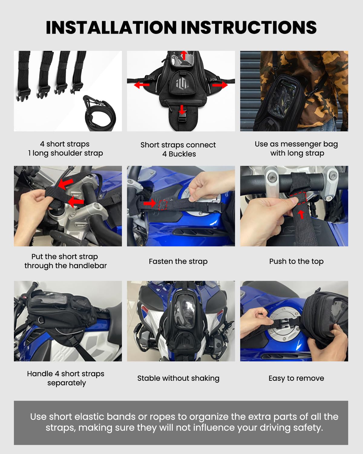 ILM Waterproof Magnetic Motorcycle Tank Bag