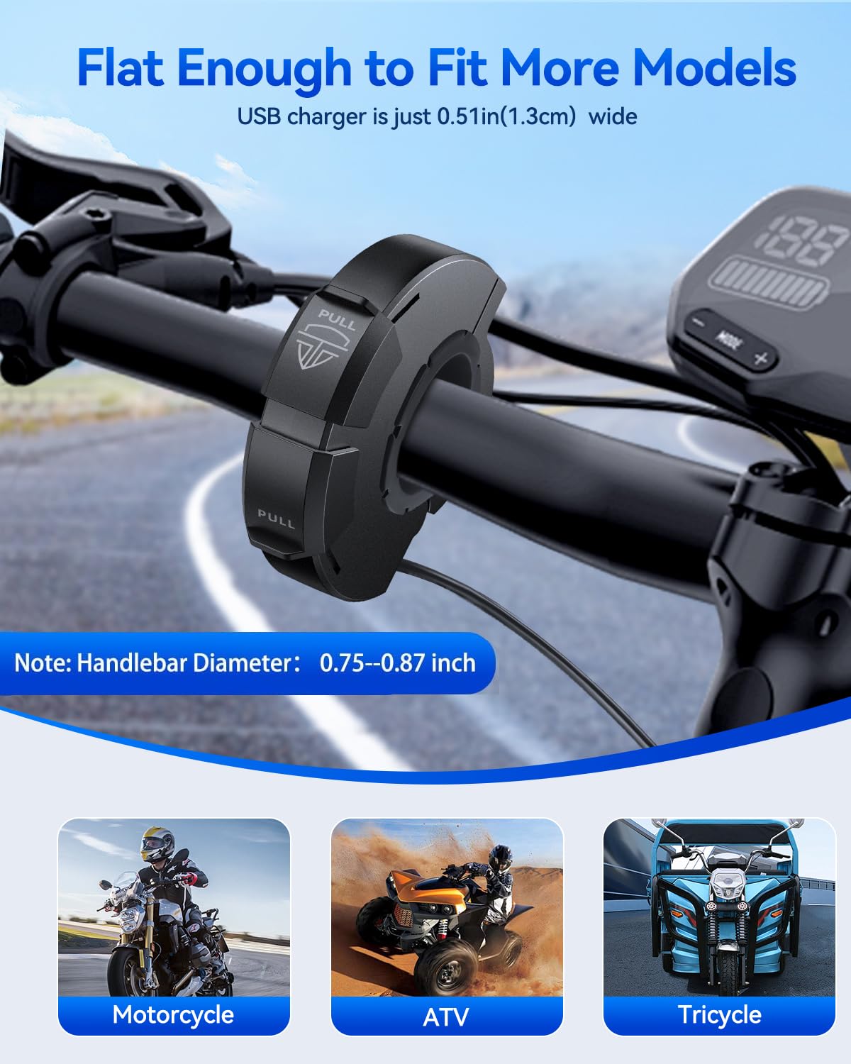 EXTRACTME Slim Dual-USB Motorcycle Charger
