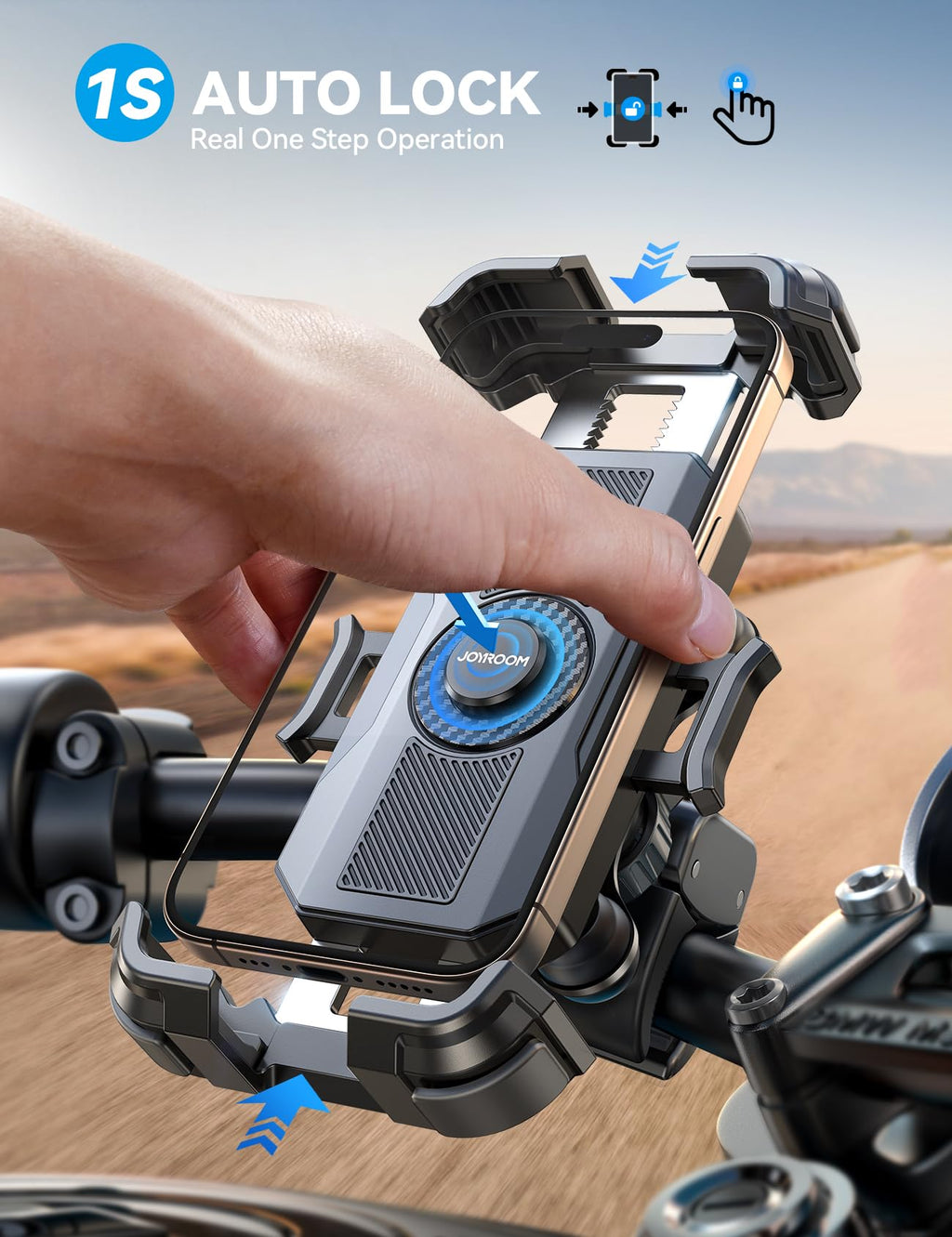 JOYROOM Dual-Dampener Motorcycle Phone Mount