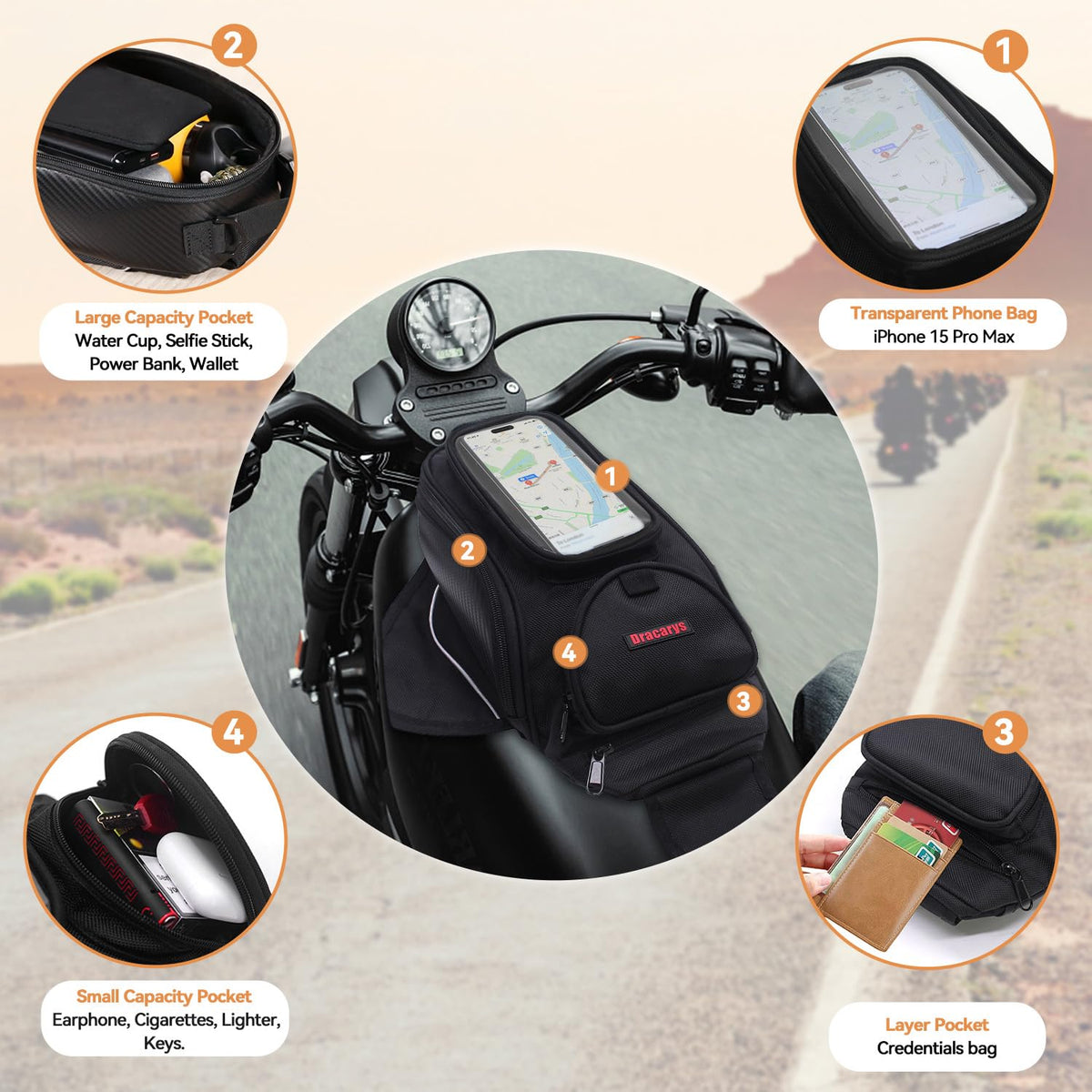 Dracarys Magnetic Motorcycle Tank Bag