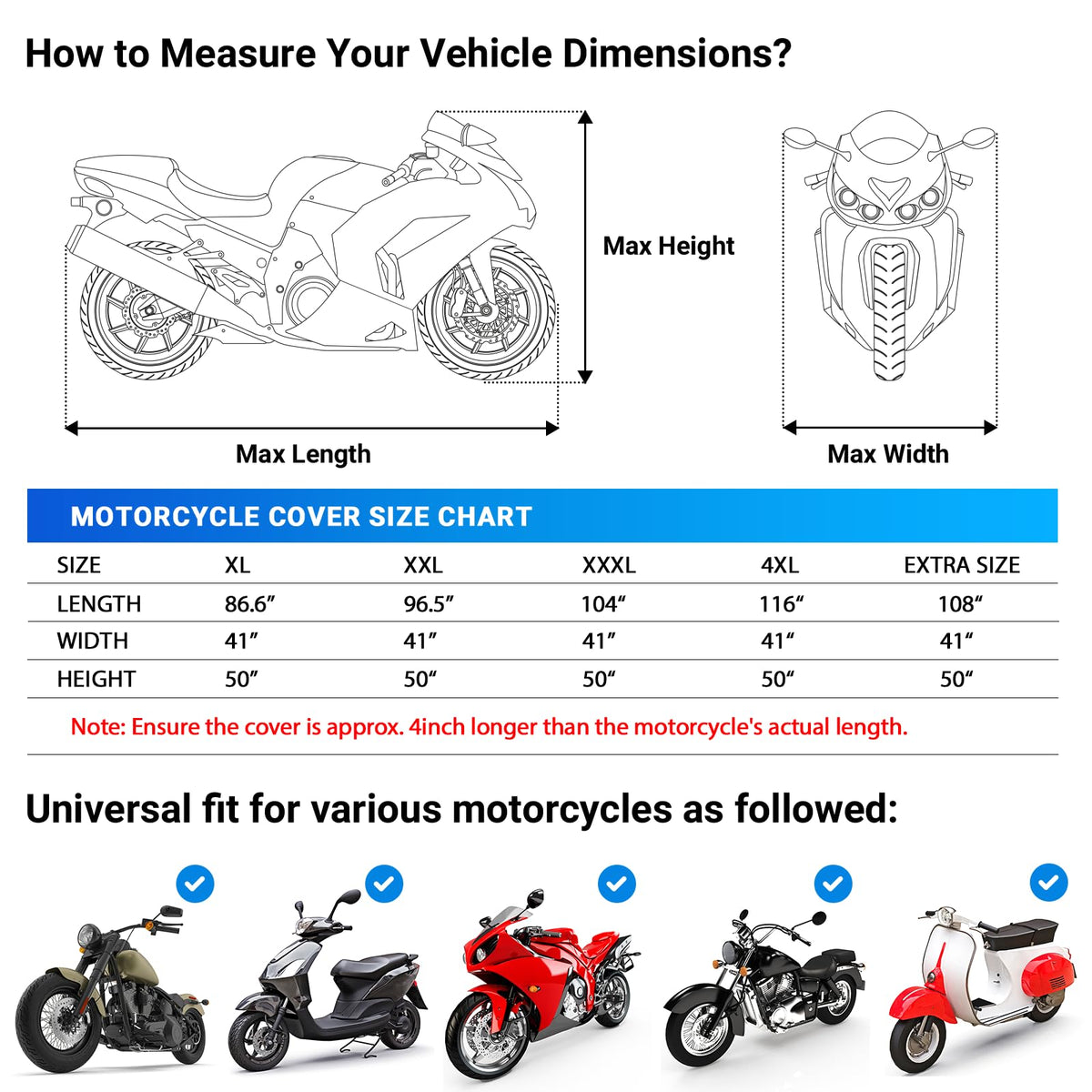 Favoto All-Season Oxford Motorcycle Cover