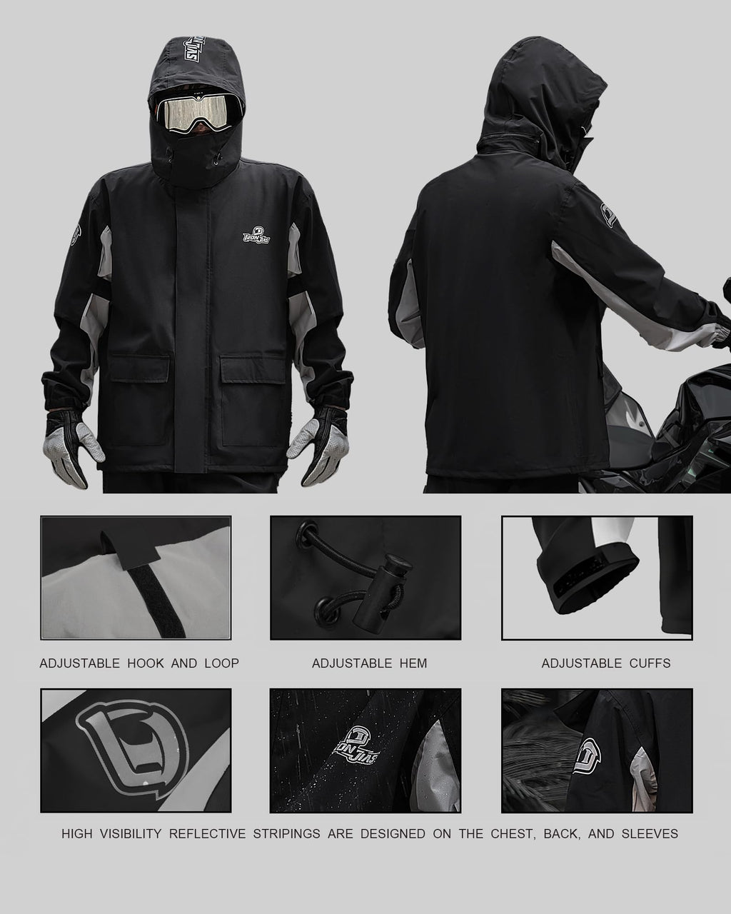 IRON JIA’S Waterproof Motorcycle Rain Suit
