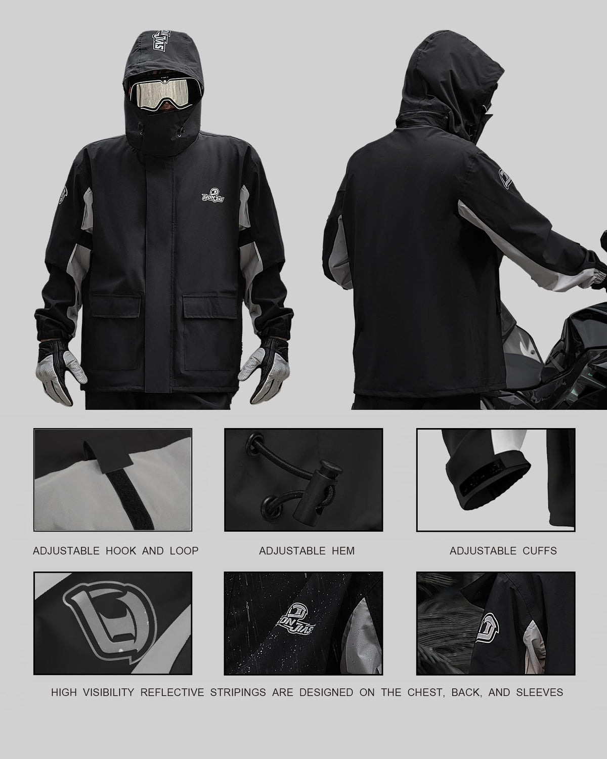 IRON JIA’S Waterproof Motorcycle Rain Suit