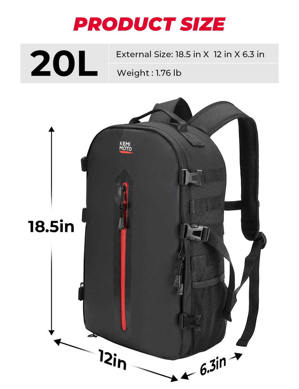 KEMIMOTO 35L Motorcycle Helmet Backpack