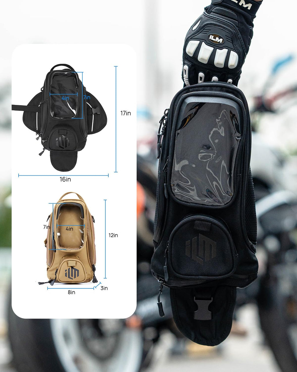 ILM Waterproof Magnetic Motorcycle Tank Bag