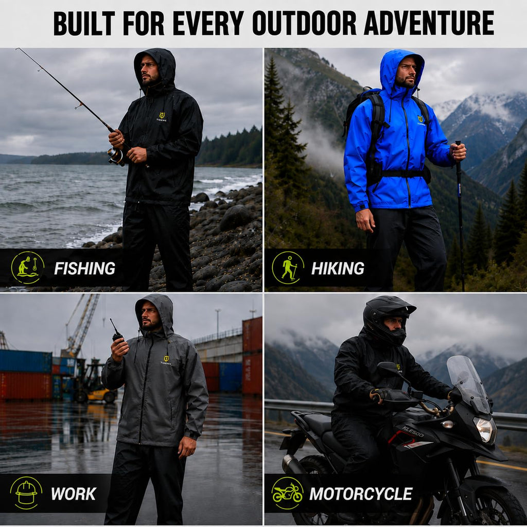 TIDEWE Lightweight Two-Piece Rain Suit