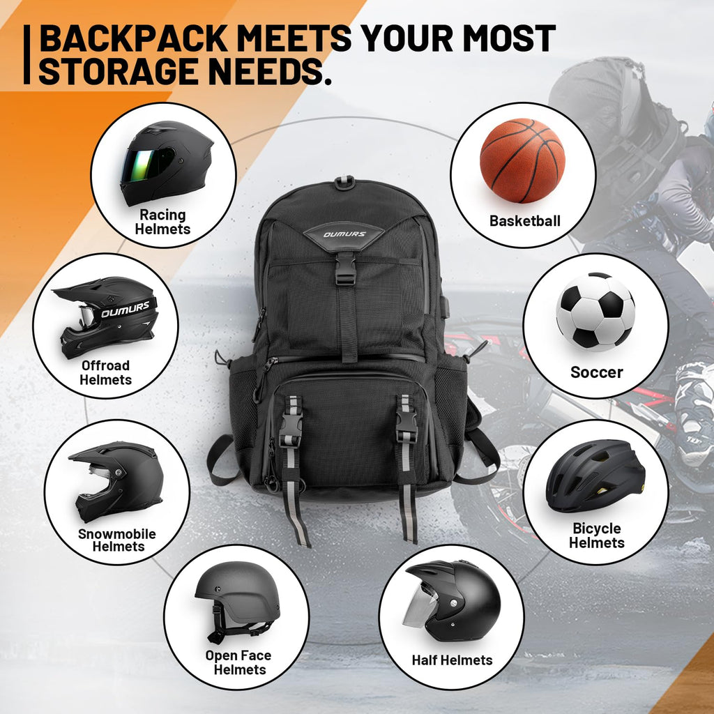 Oumurs 50L Motorcycle Helmet Backpack