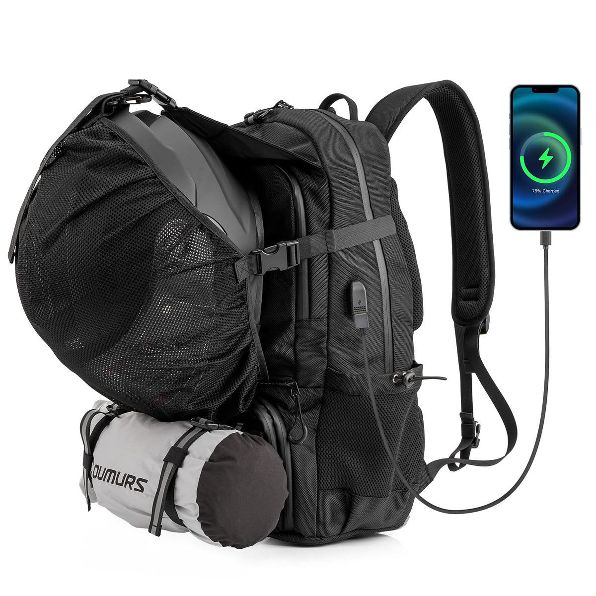 Oumurs 50L Motorcycle Helmet Backpack