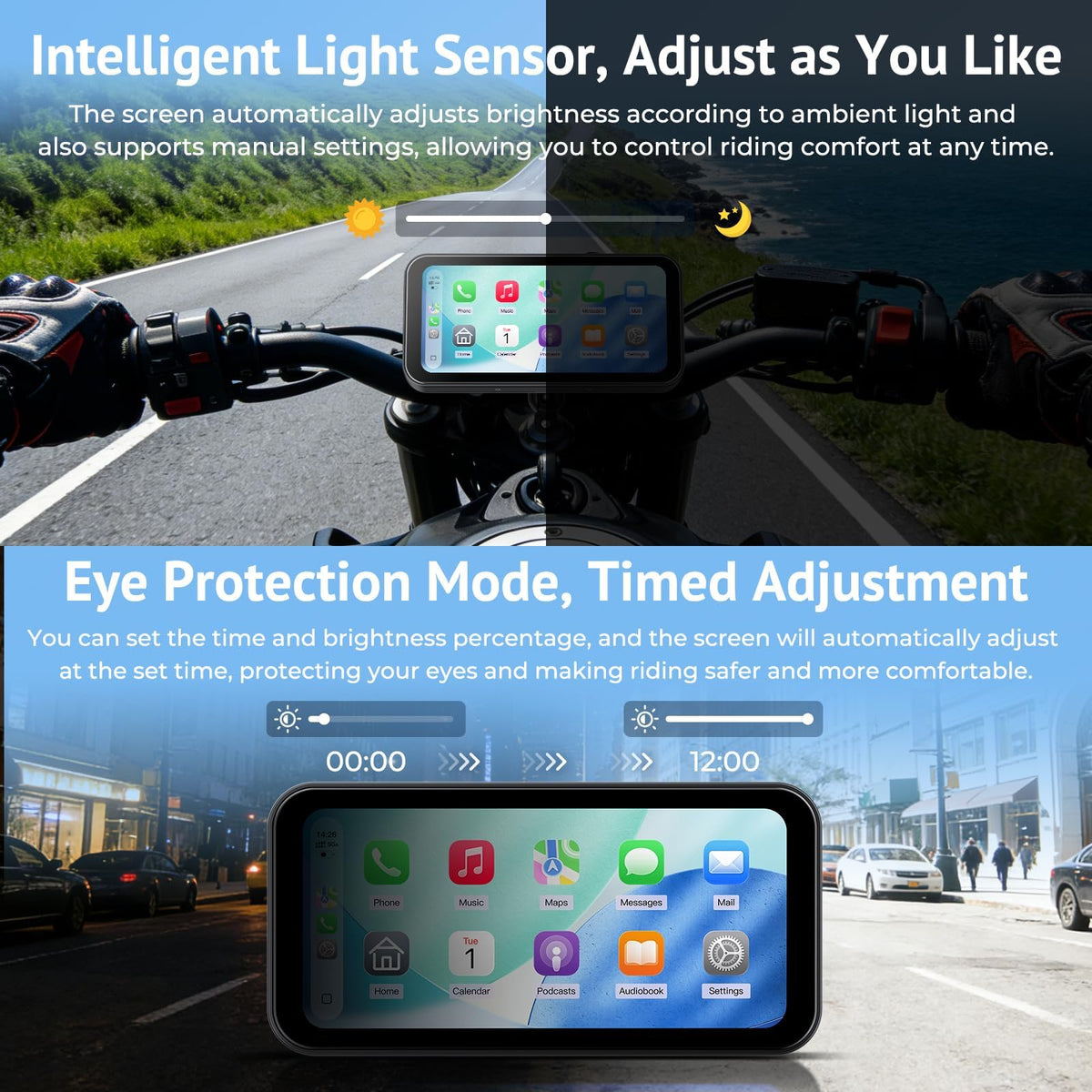 Wonsidary 6.25-Inch Motorcycle CarPlay Display