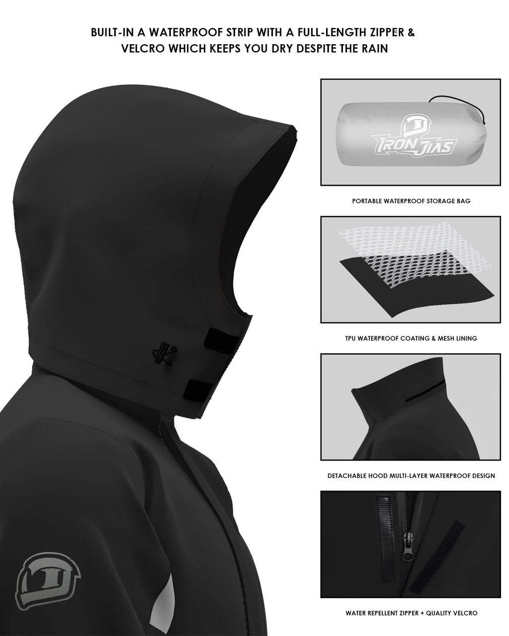 IRON JIA’S Waterproof Motorcycle Rain Suit