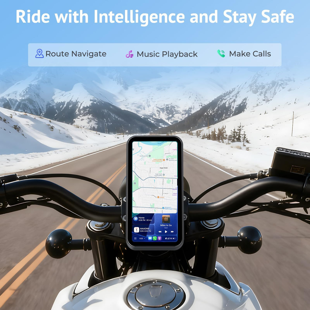 Wonsidary 6.25-Inch Motorcycle CarPlay Display