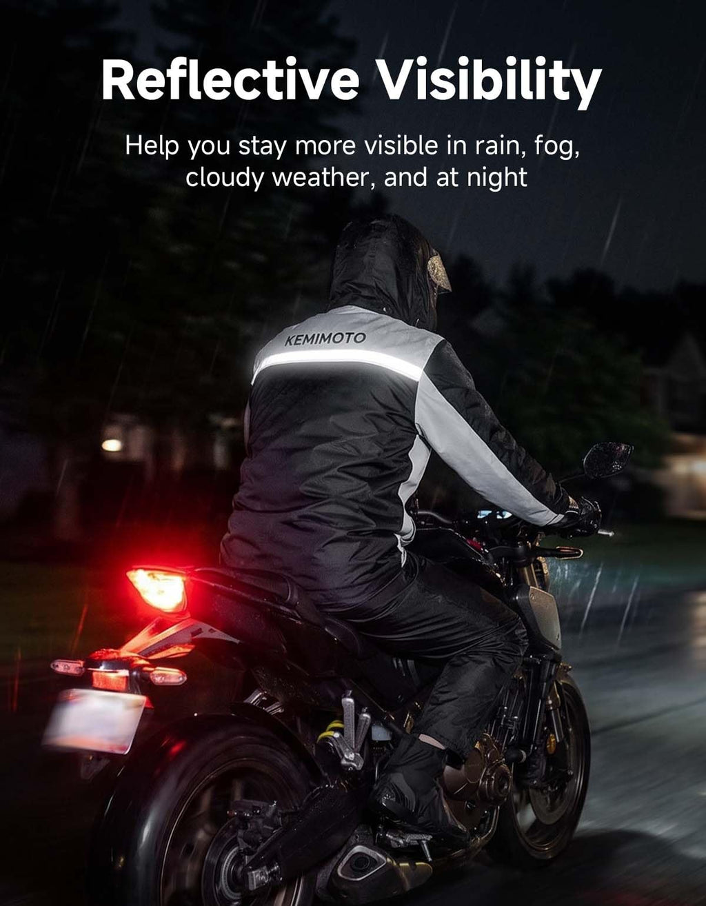 KEMIMOTO Waterproof Motorcycle Rain Suit