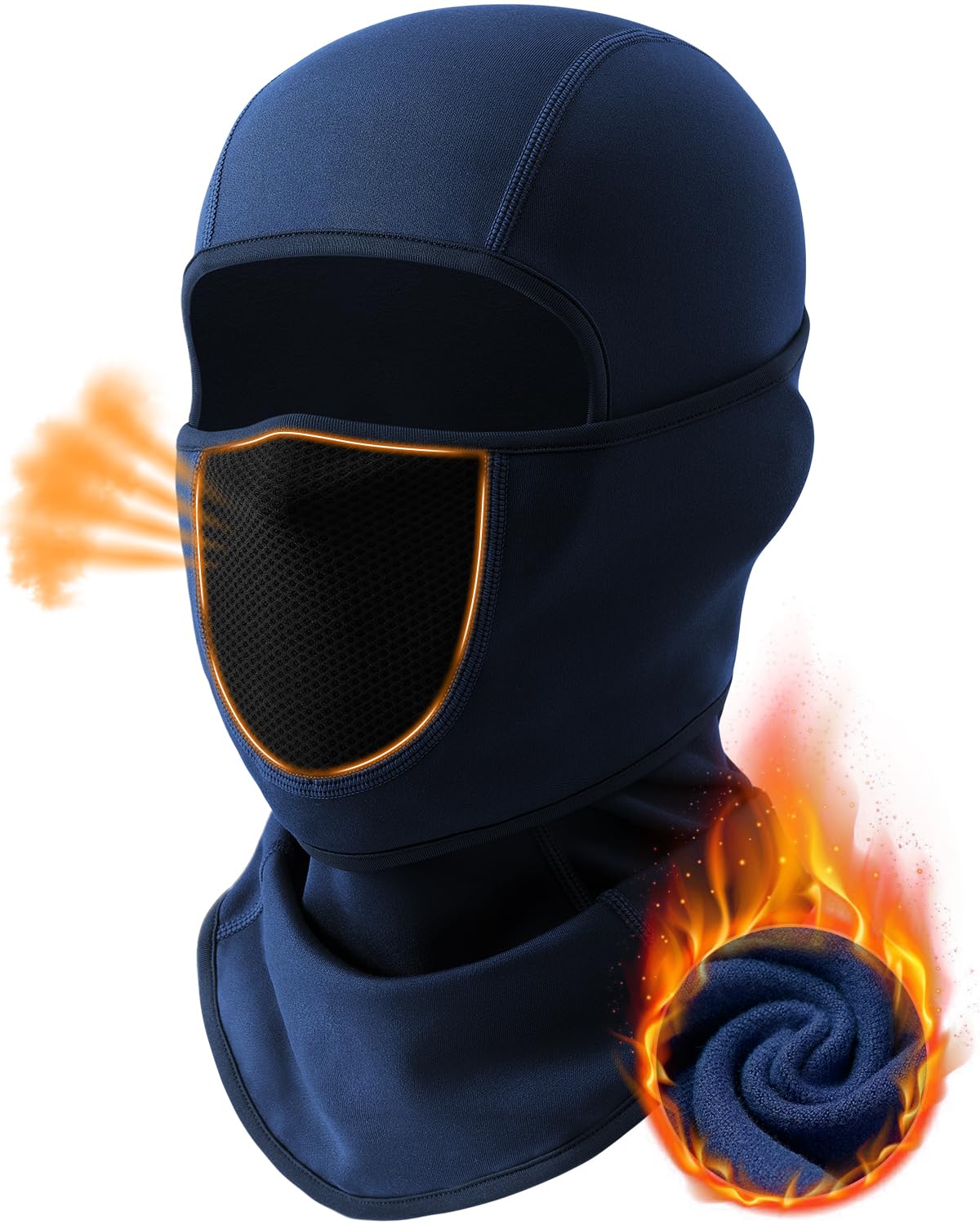Movable-Face Fleece Motorcycle Balaclava