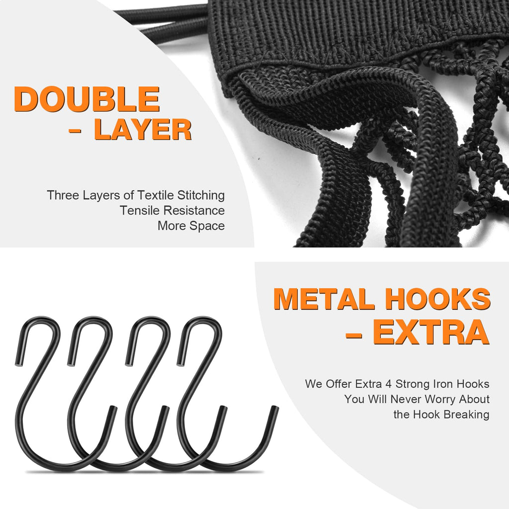 Double-Layer Motorcycle Cargo Net Set