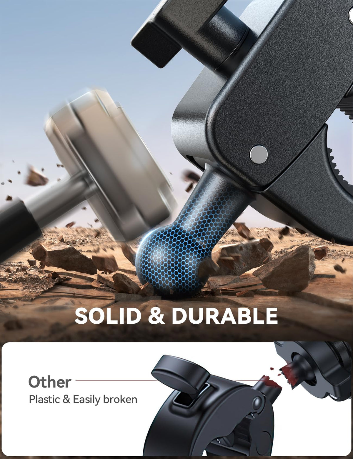 JOYROOM Dual-Dampener Motorcycle Phone Mount