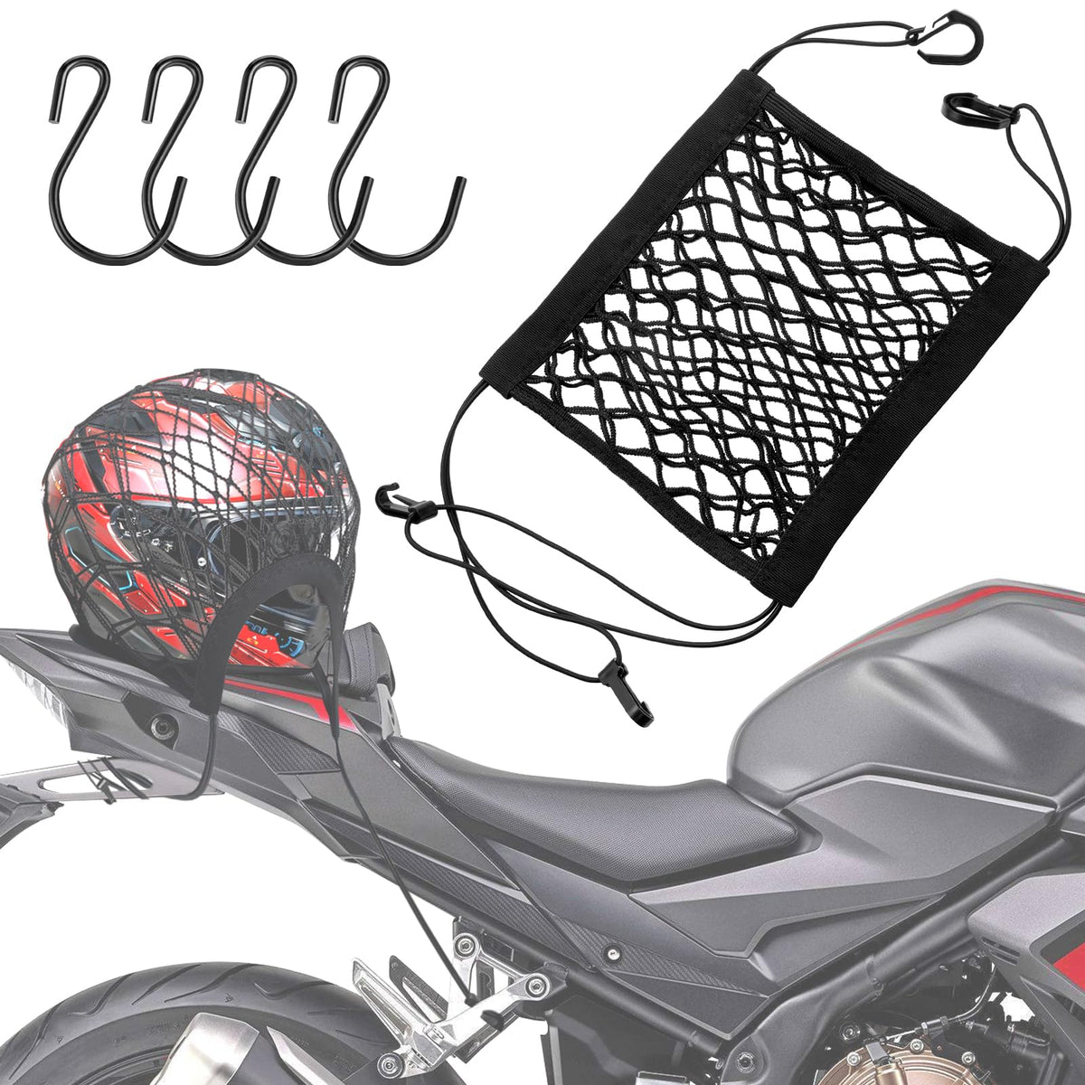 Double-Layer Motorcycle Cargo Net Set