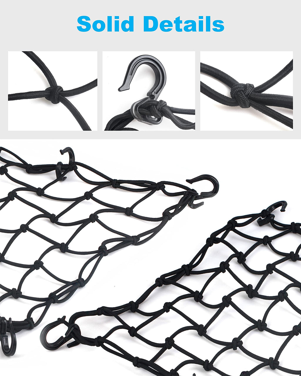 2-Pack Heavy-Duty Motorcycle Cargo Nets