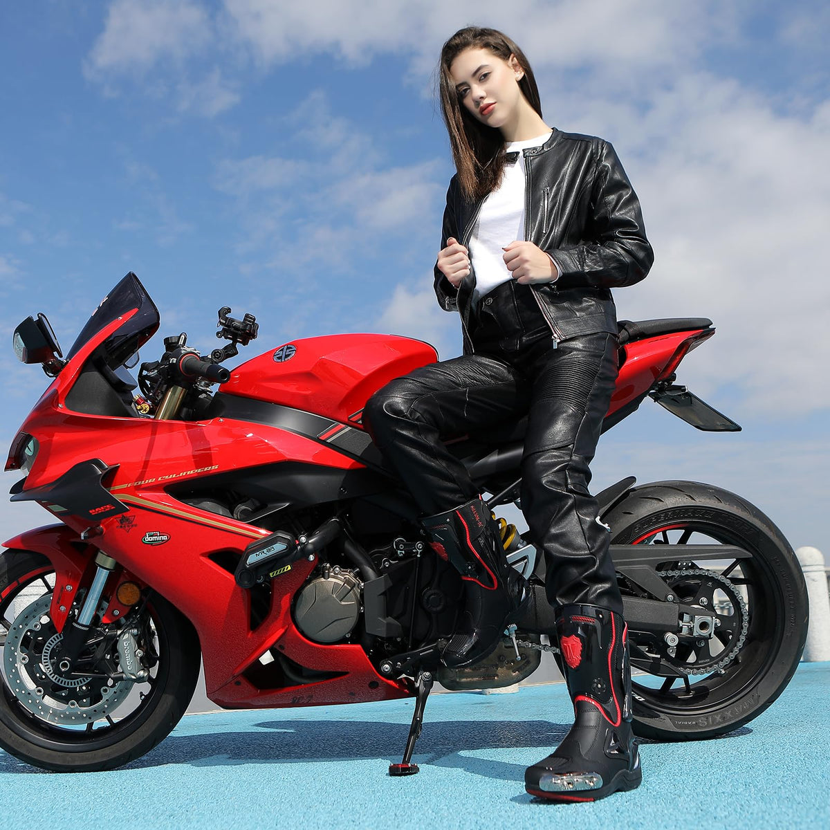 Zeozoom Protective Leather Riding Boots