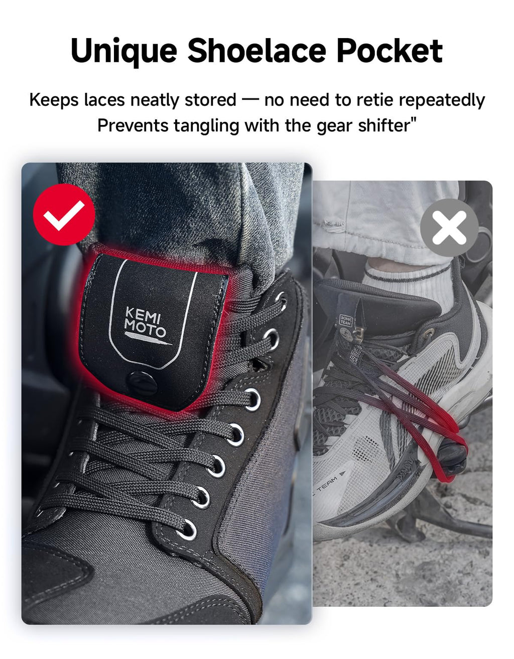 KEMIMOTO Fleece-Lined Motorcycle Shoes