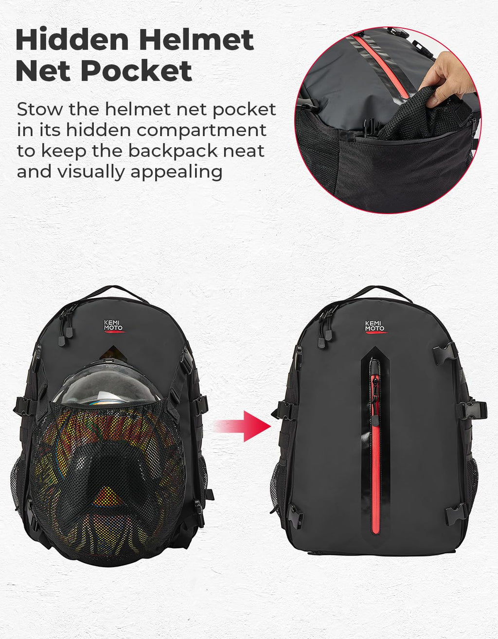 KEMIMOTO 35L Motorcycle Helmet Backpack