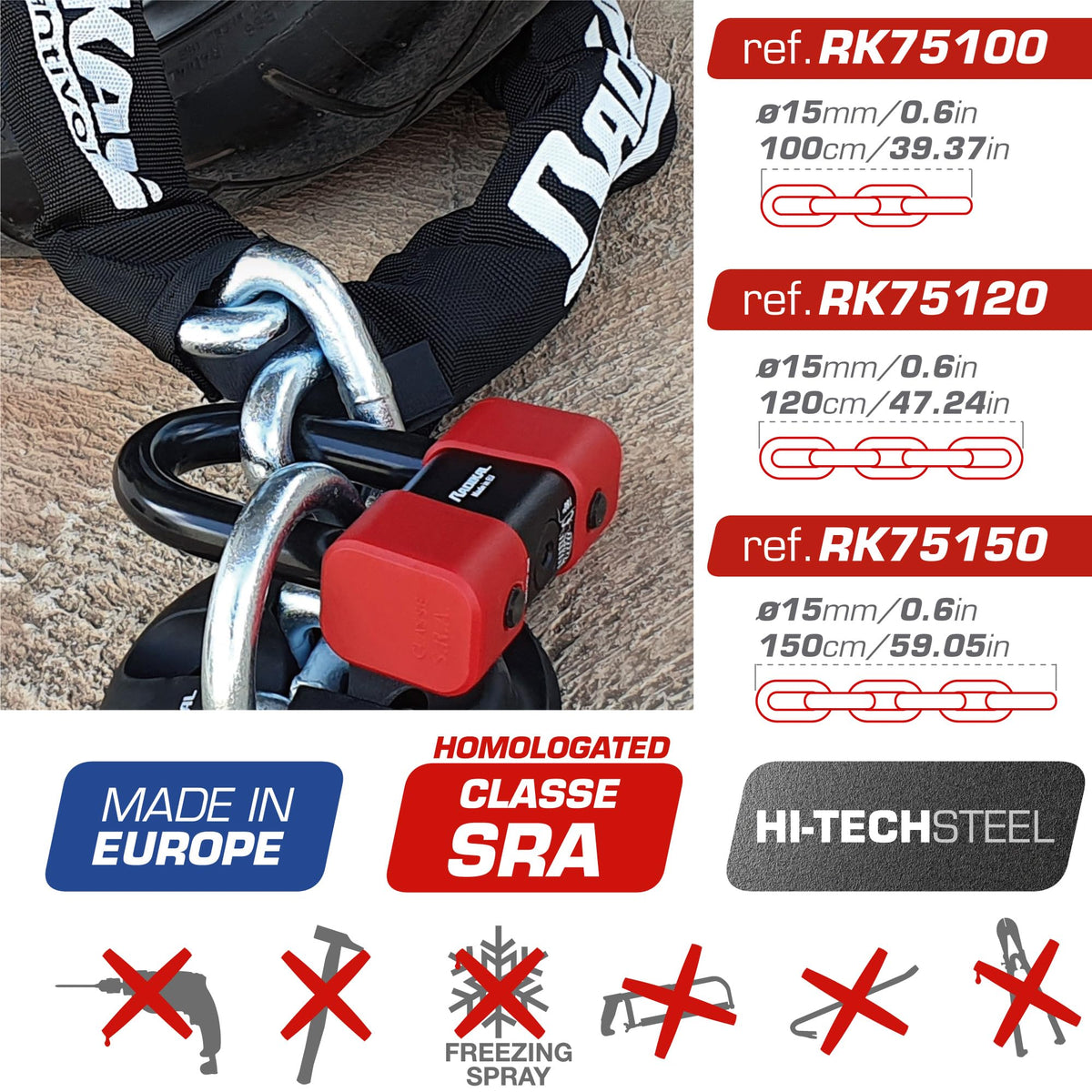 RADIKAL RK75 Chain and Disc Lock