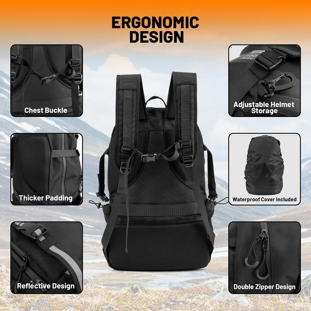 Oumurs 50L Motorcycle Helmet Backpack