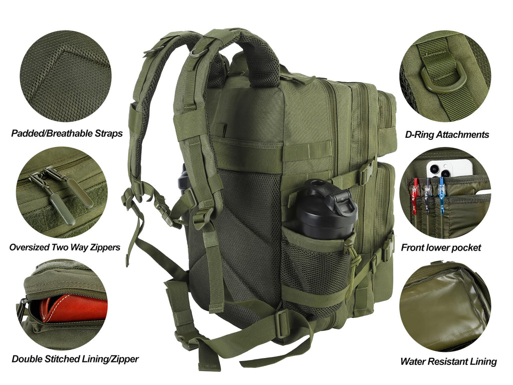 LHI 45L MOLLE Tactical Riding Backpack