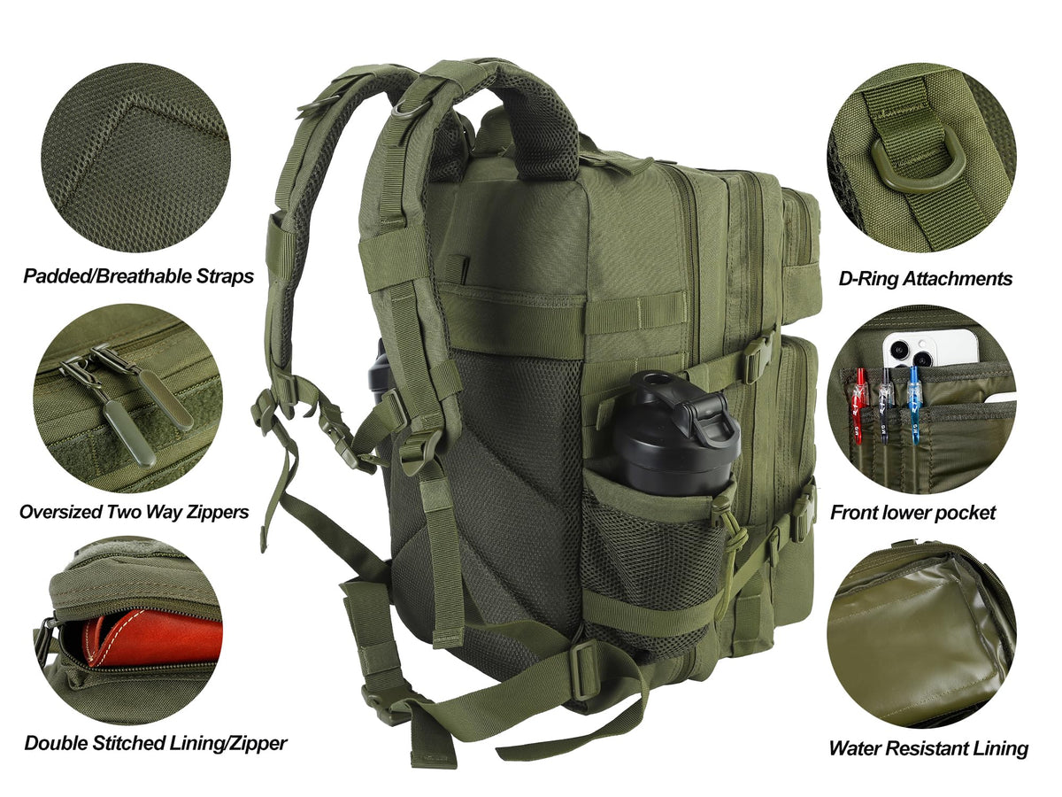 LHI 45L MOLLE Tactical Riding Backpack