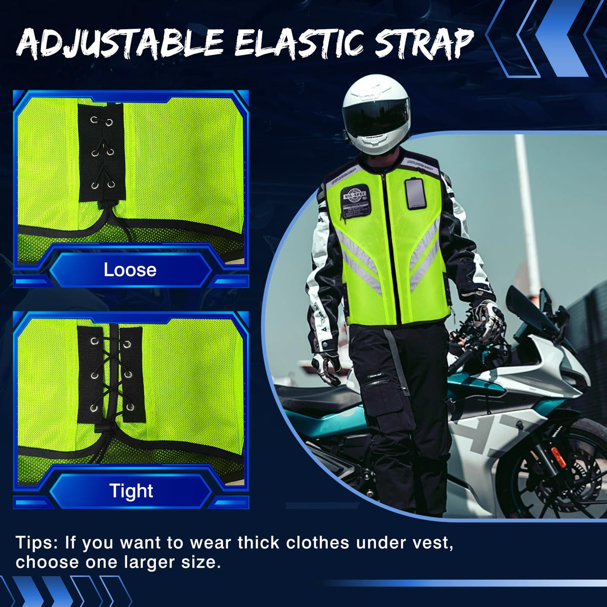 HONTIUS Reflective Motorcycle Safety Vest