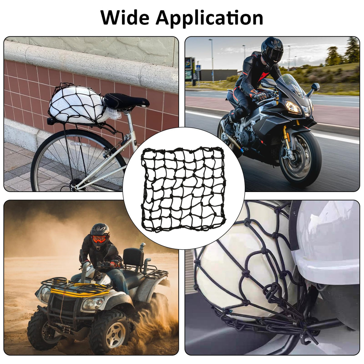 Latex Motorcycle Helmet Cargo Net
