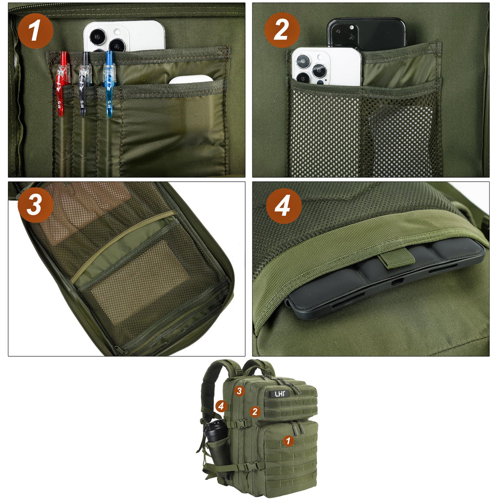 LHI 45L MOLLE Tactical Riding Backpack